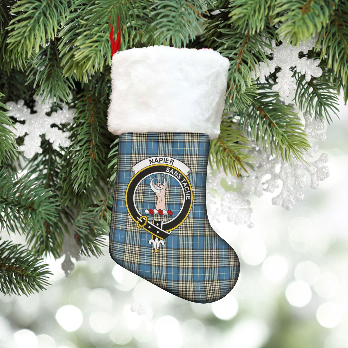 Napier Ancient Tartan Crest Christmas Stocking