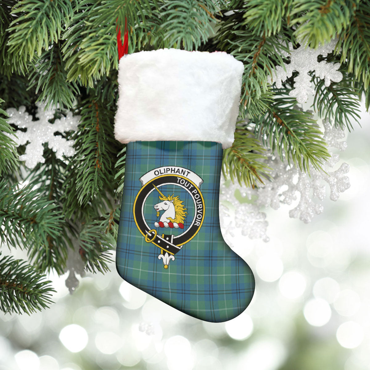 Oliphant Ancient Tartan Crest Christmas Stocking