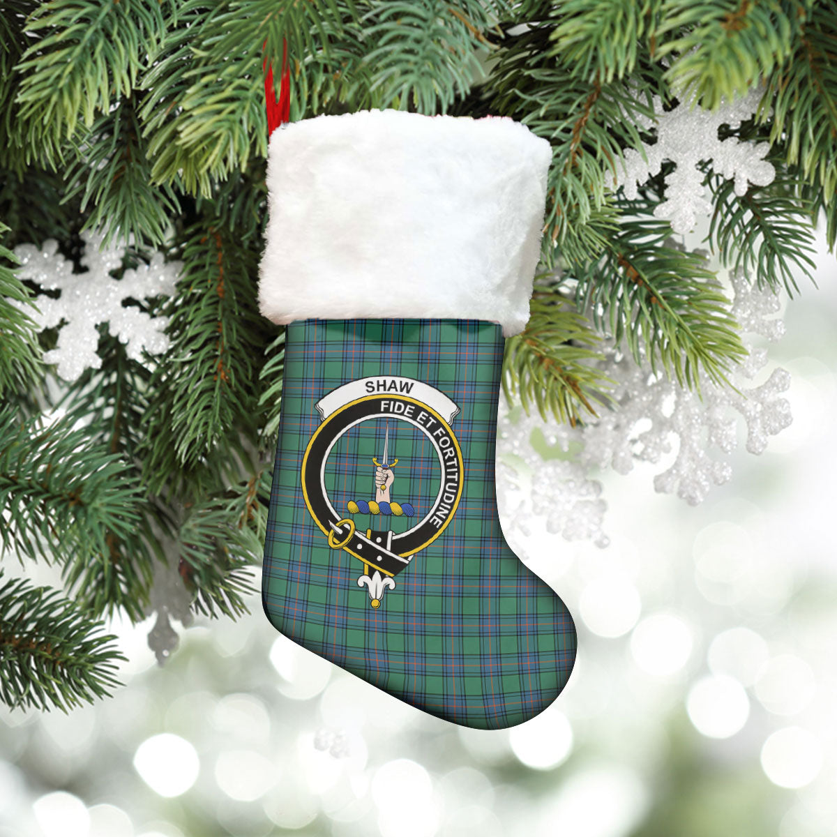 Shaw Ancient Tartan Crest Christmas Stocking