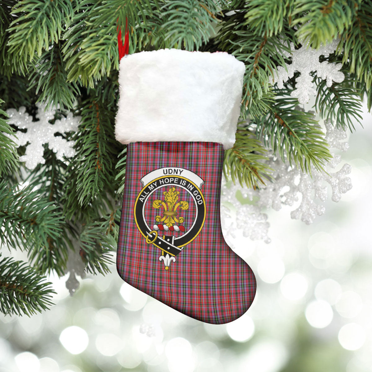 Udny Tartan Crest Christmas Stocking