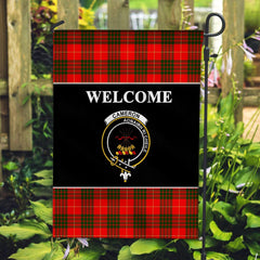 Cameron Tartan Crest Black Garden Flag