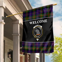 Chalmers Tartan Crest Black Garden Flag