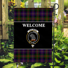 Chalmers Tartan Crest Black Garden Flag