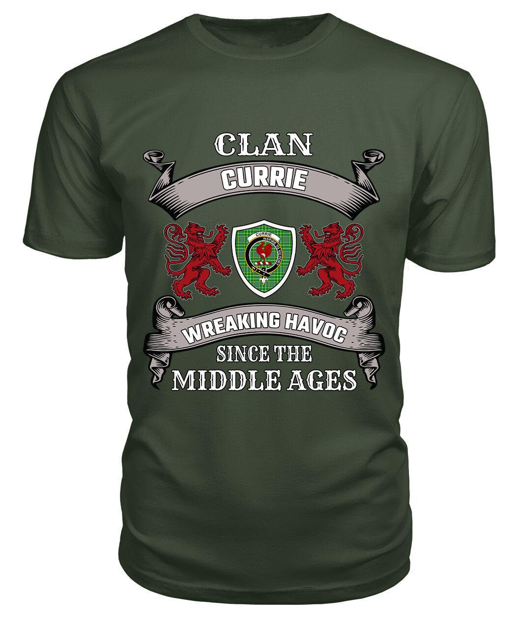 Currie Family Tartan - 2D T-shirt