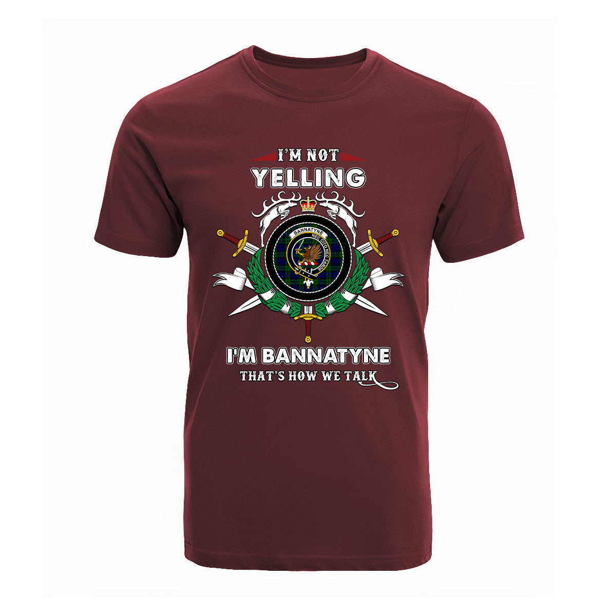 Bannatyne Tartan Crest T-shirt - I'm not yelling style