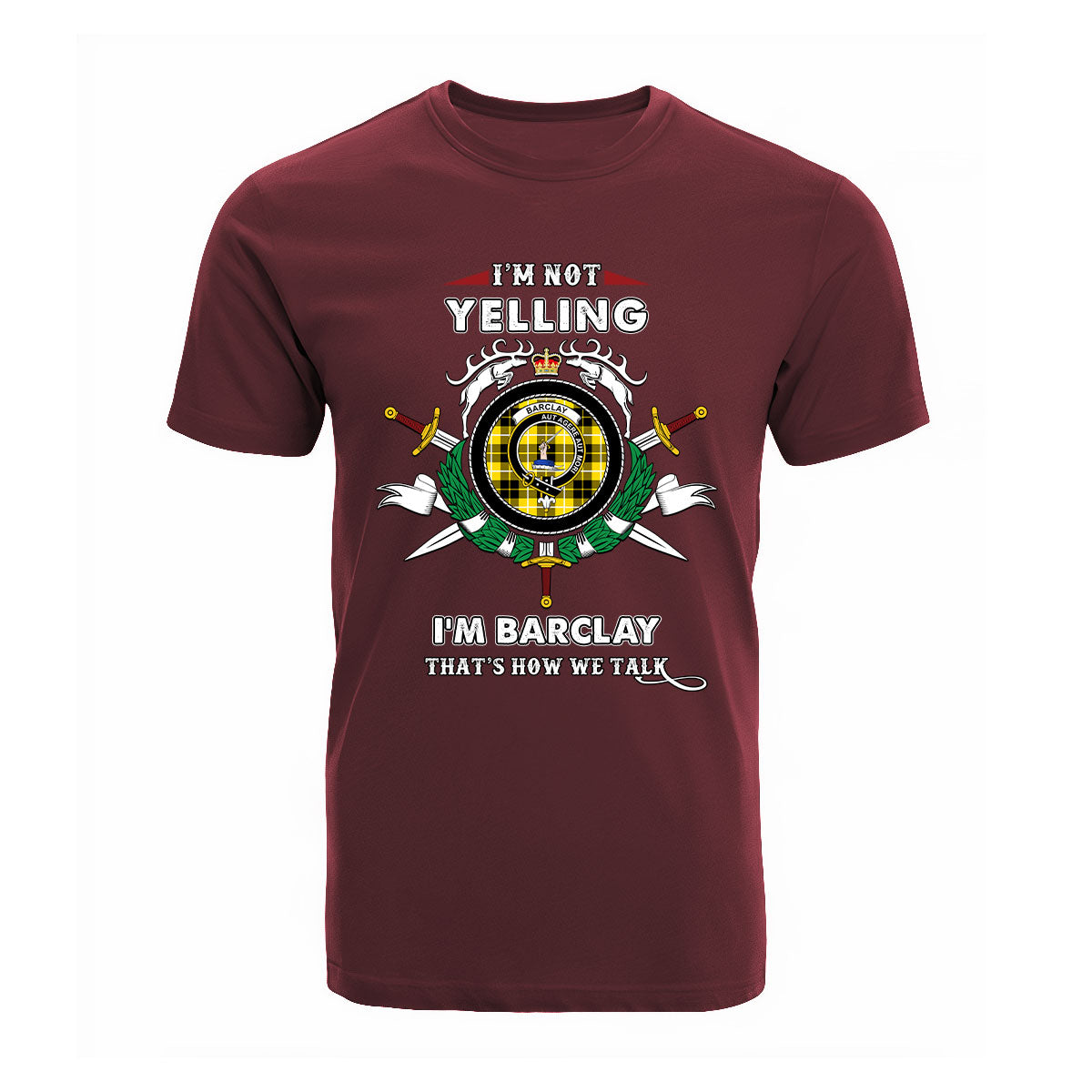 Barclay Tartan Crest T-shirt - I'm not yelling style