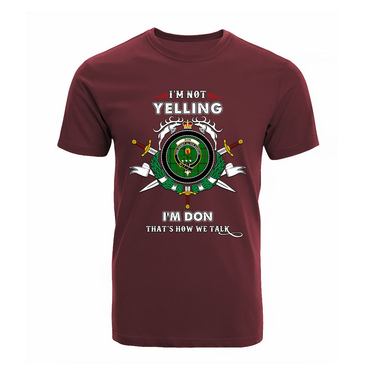 Don Tartan Crest T-shirt - I'm not yelling style