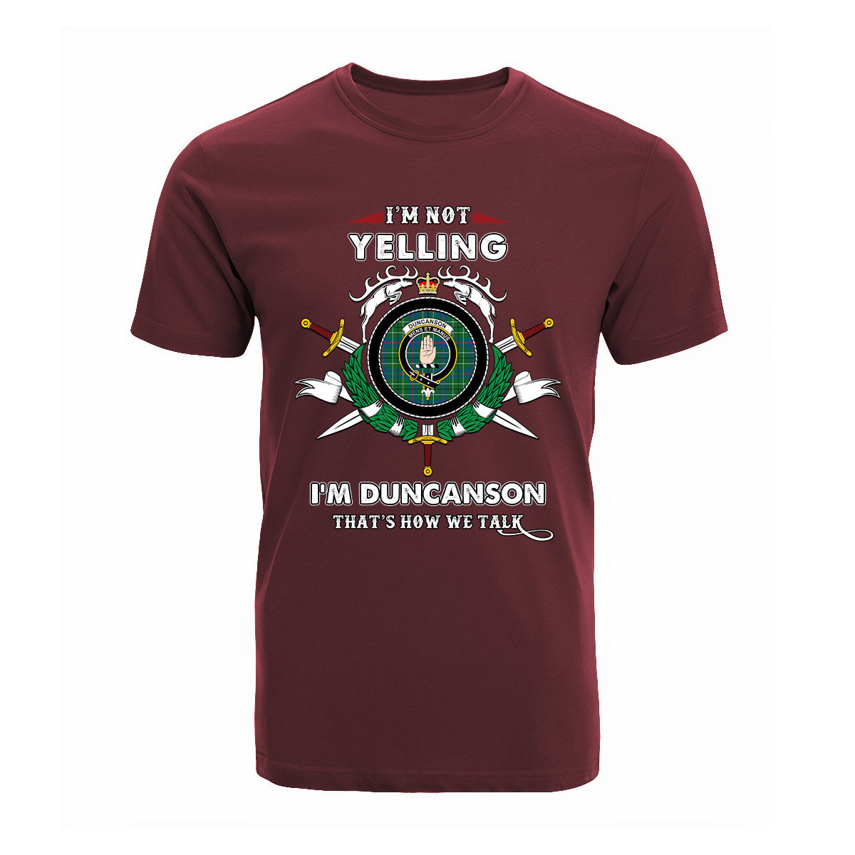 Duncanson Tartan Crest T-shirt - I'm not yelling style