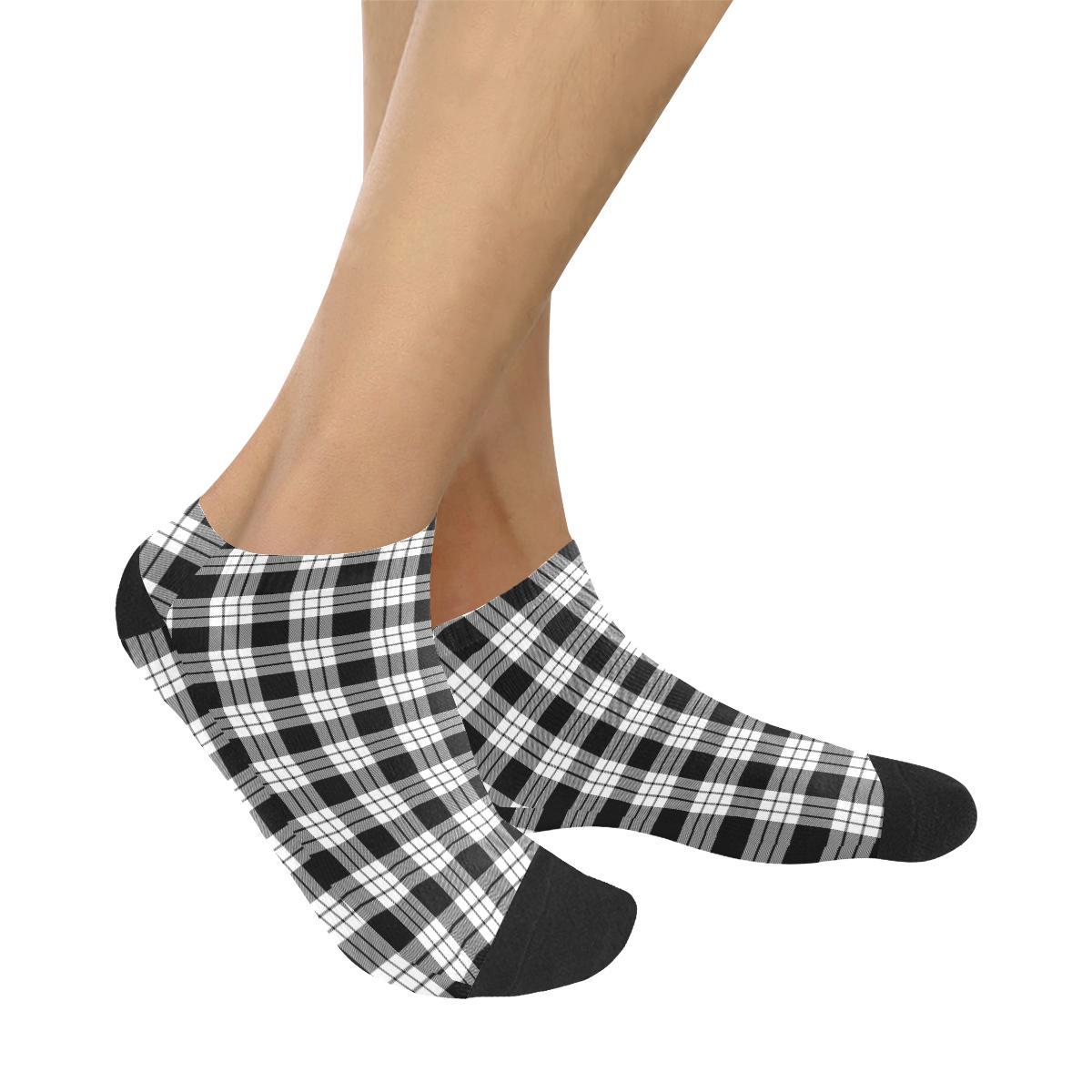 MacFarlane Black & White Tartan Ankle Socks