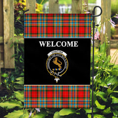 Chattan Tartan Crest Black Garden Flag