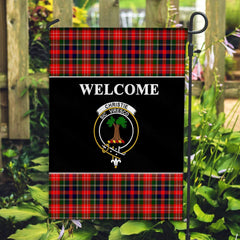 Christie Tartan Crest Black Garden Flag