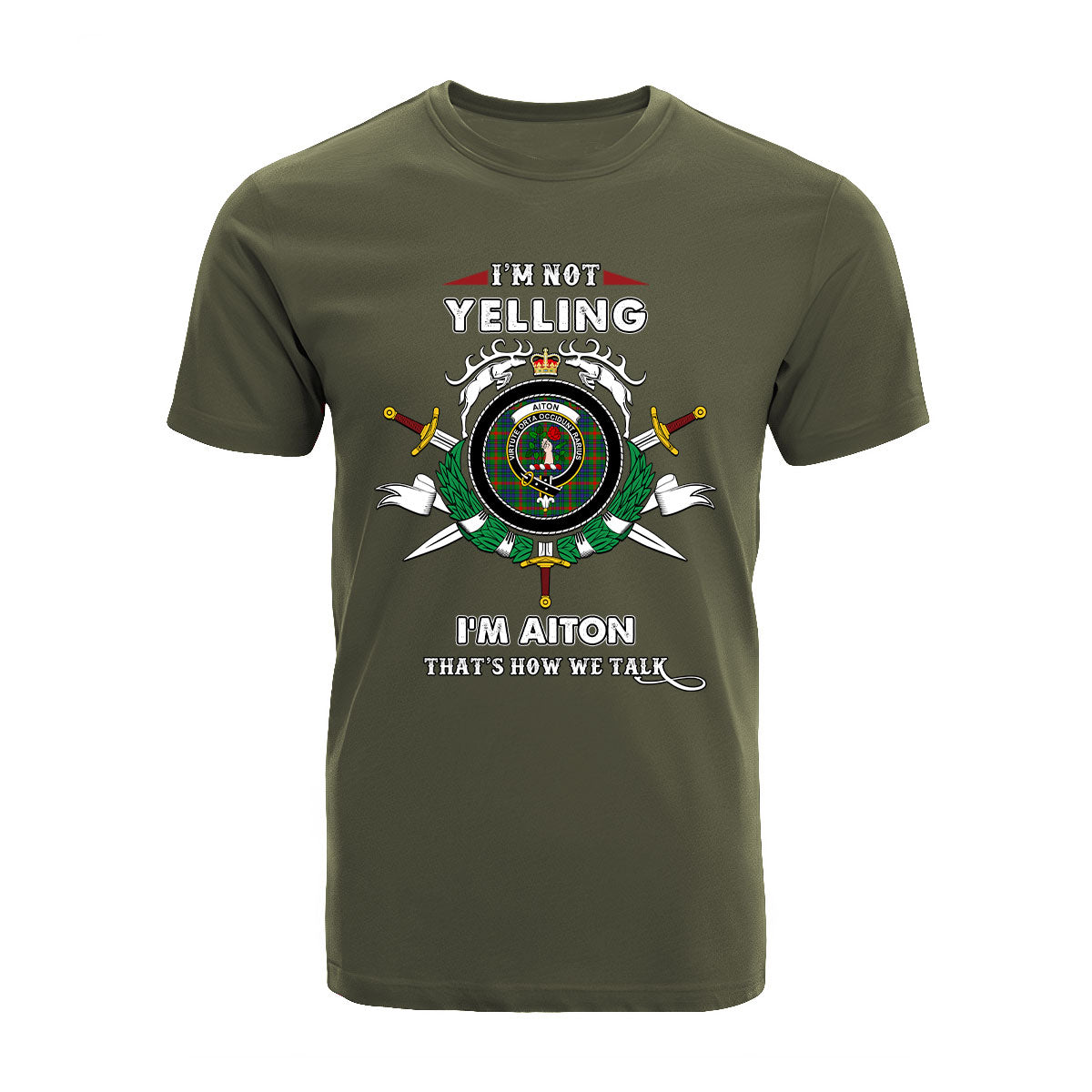 Aiton Tartan Crest T-shirt - I'm not yelling style