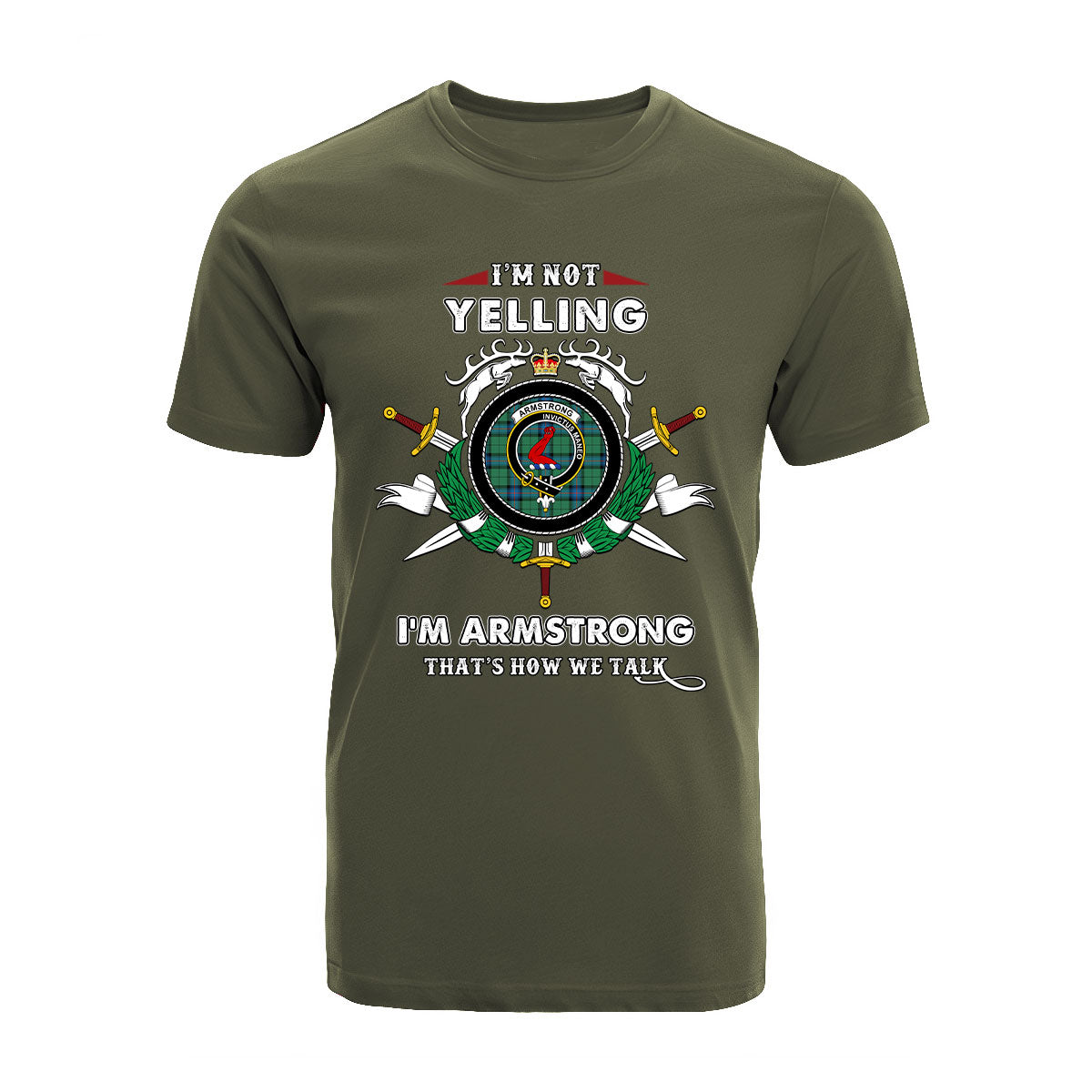 Armstrong Tartan Crest T-shirt - I'm not yelling style