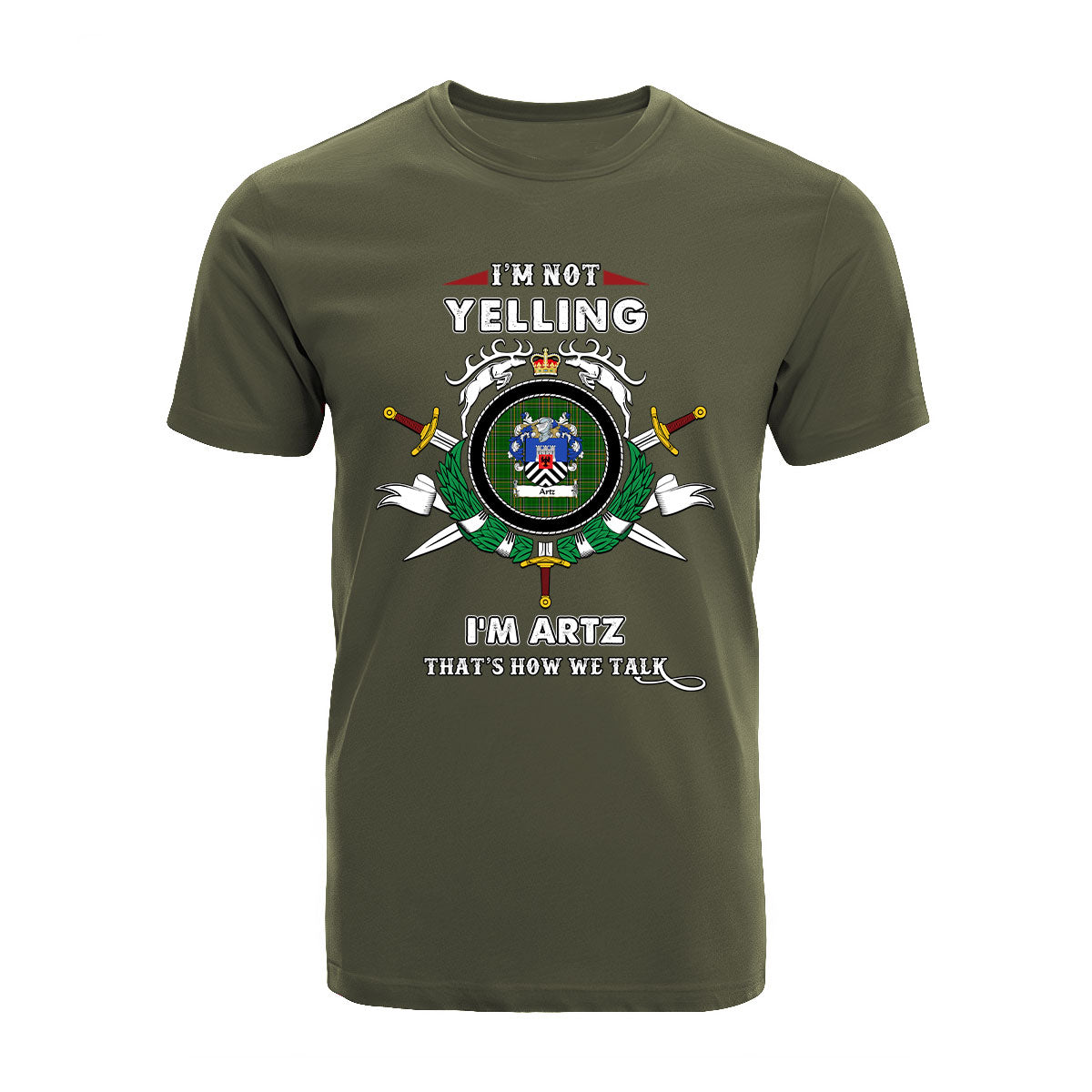 Artz Tartan Crest T-shirt - I'm not yelling style