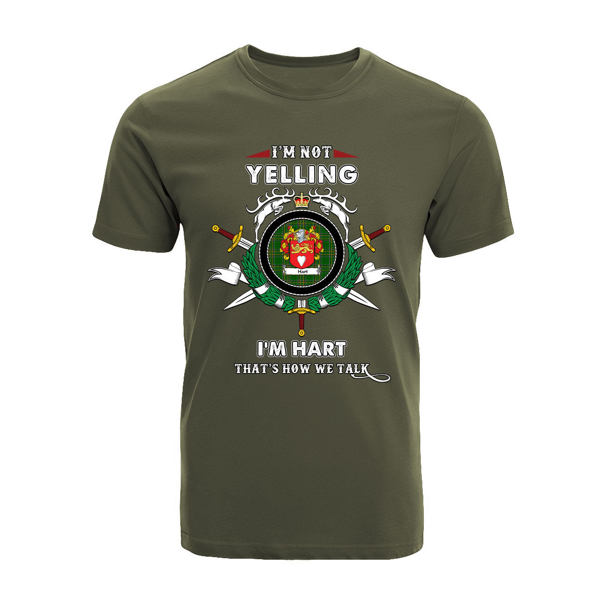 Hart Tartan Crest T-shirt - I'm not yelling style