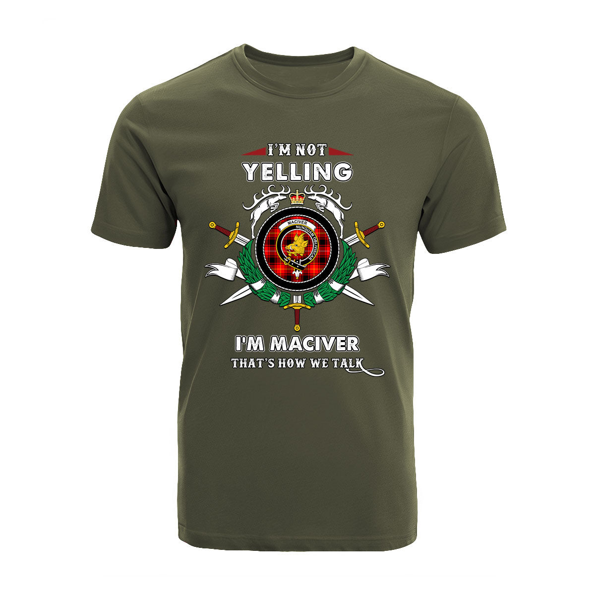 MacIver Tartan Crest T-shirt - I'm not yelling style