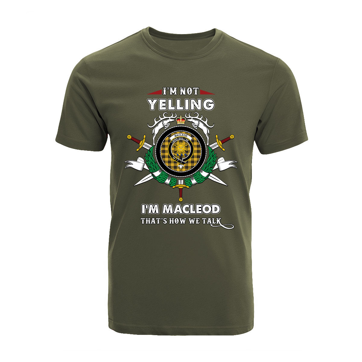 MacLeod Of Lewis Tartan Crest T-shirt - I'm not yelling style