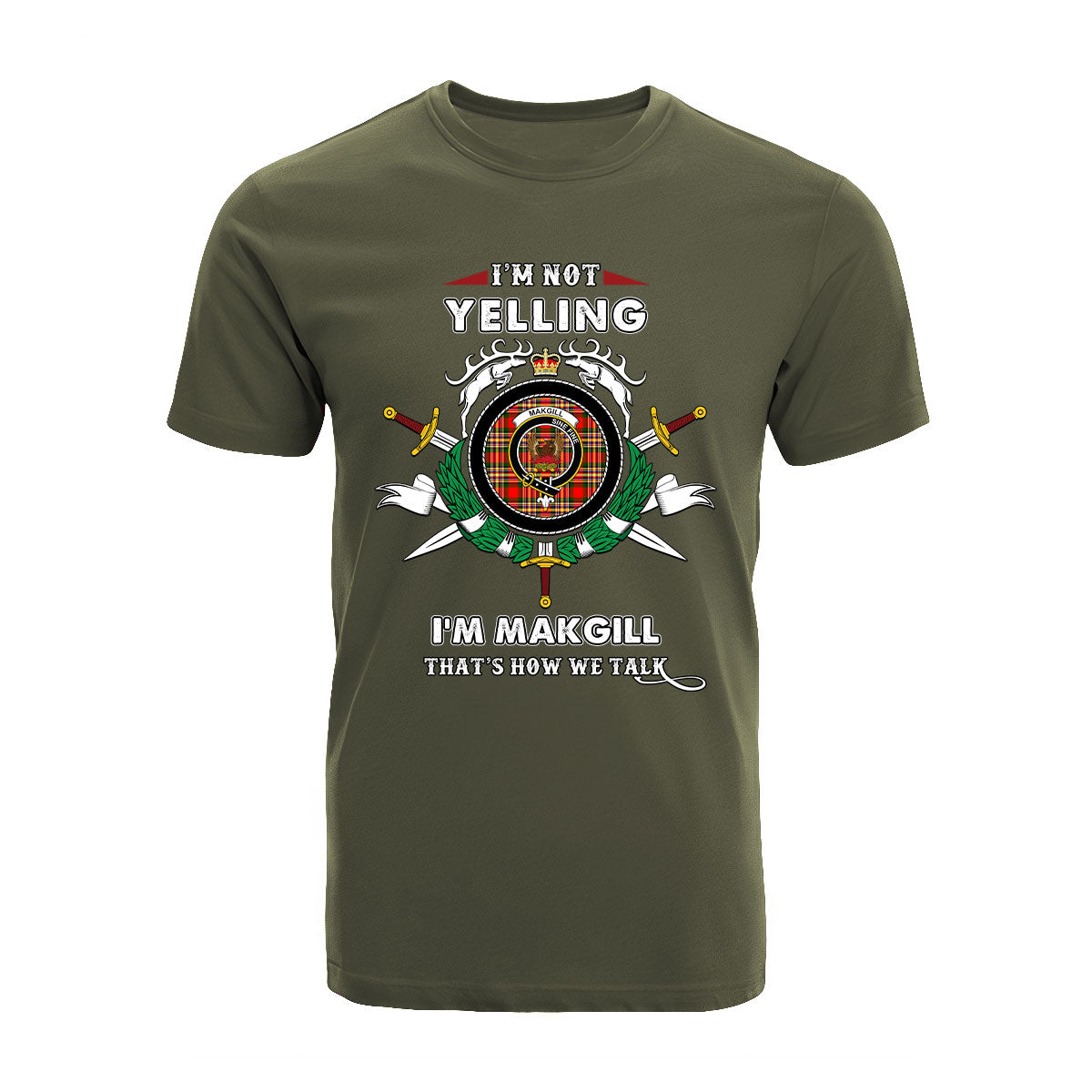 Makgill Tartan Crest T-shirt - I'm not yelling style