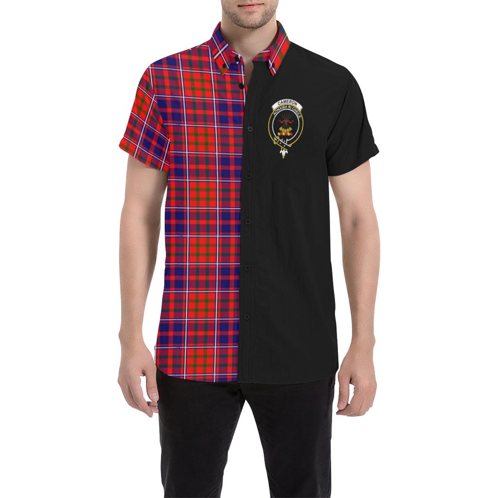 Cameron of Lochiel Modern Tartan Men Shirt Haft Style