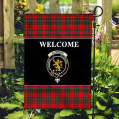 Cumming Tartan Crest Black Garden Flag