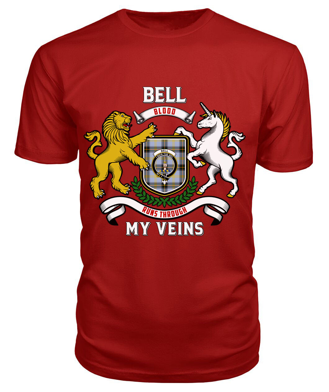 Bell of the Borders Tartan Crest 2D T-shirt - Blood Runs Through My Veins Style