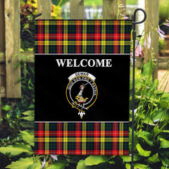 Dewar Tartan Crest Black Garden Flag