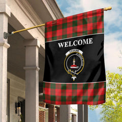 Erskine Tartan Crest Black Garden Flag