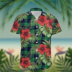 Abercrombie Tartan Hawaiian Shirt Hibiscus, Coconut, Parrot, Pineapple - Tropical Garden Shirt