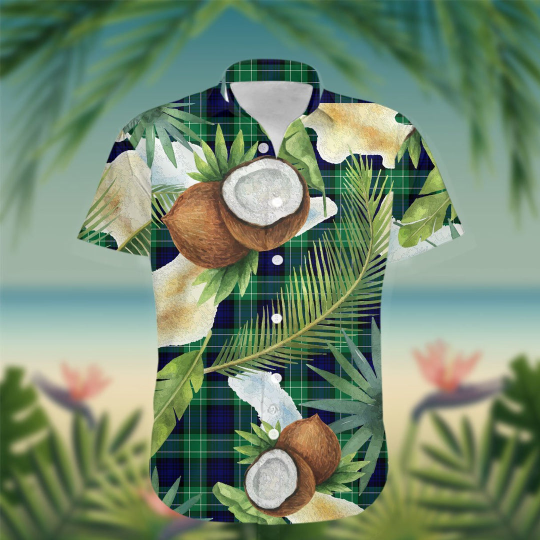 Abercrombie Tartan Hawaiian Shirt Hibiscus, Coconut, Parrot, Pineapple - Tropical Garden Shirt