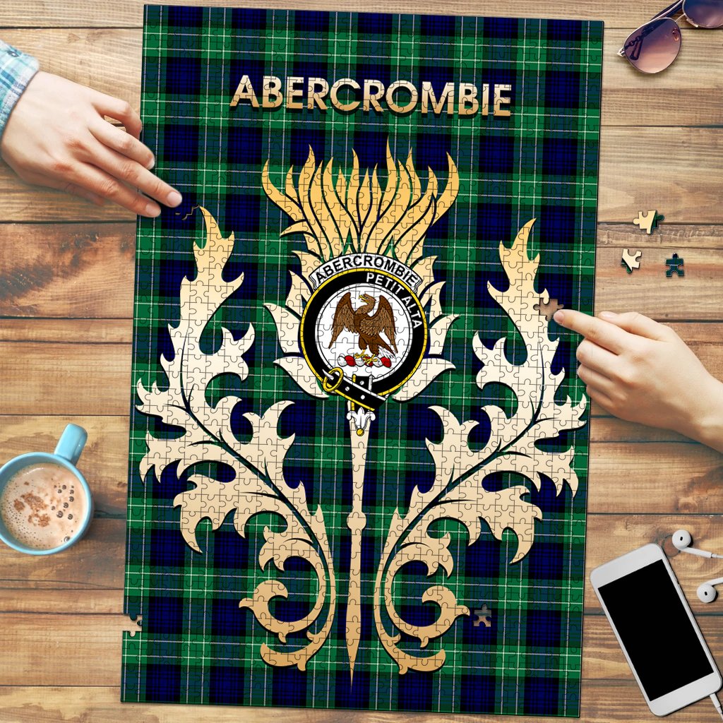 Abercrombie Tartan Crest Thistle Jigsaw Puzzles