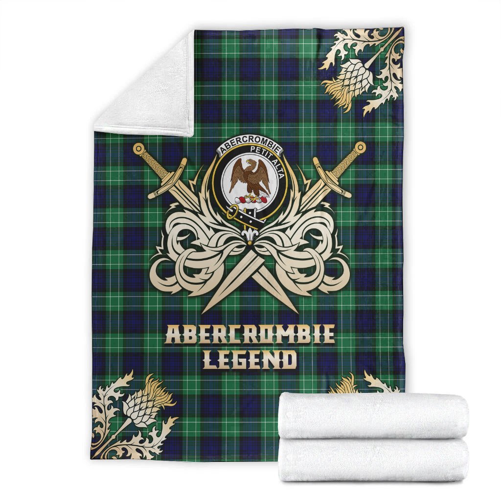 Abercrombie Tartan Gold Courage Symbol Blanket