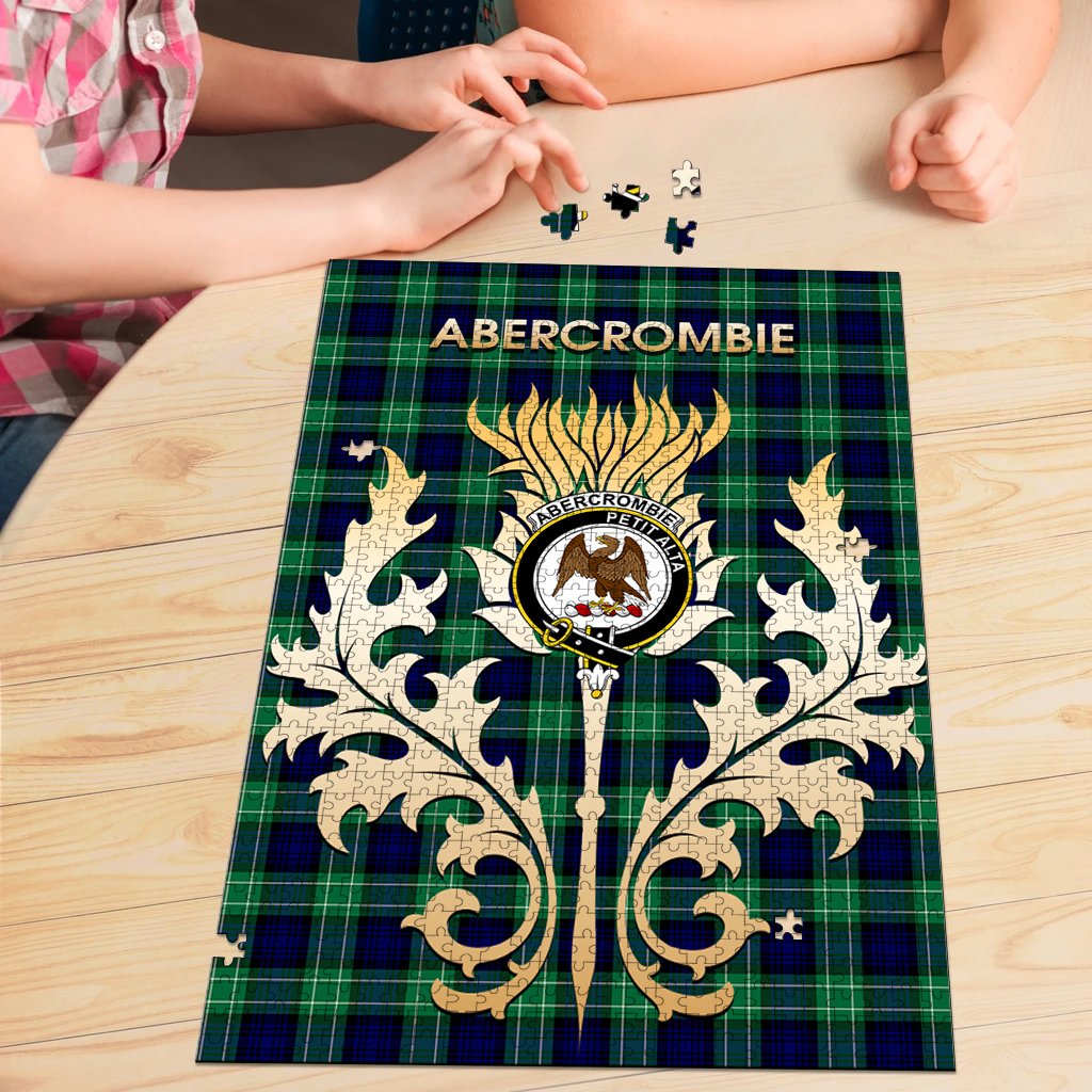 Abercrombie Tartan Crest Thistle Jigsaw Puzzles