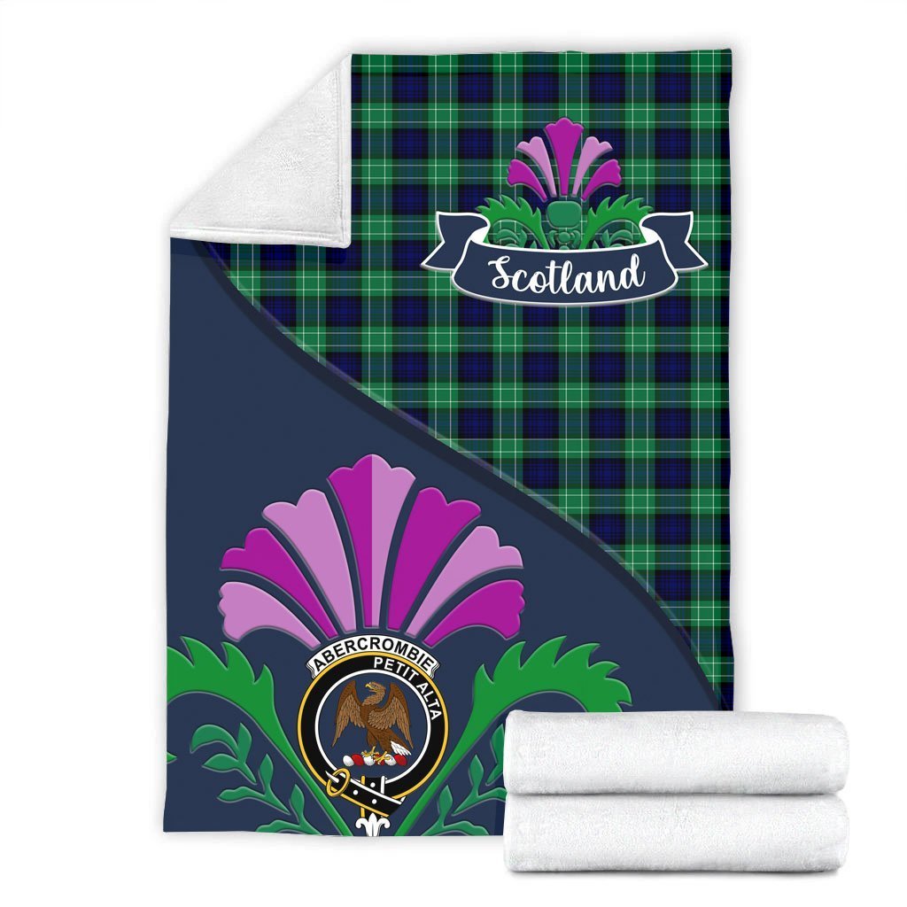 Abercrombie Tartan Crest Premium Blanket - Thistle Style