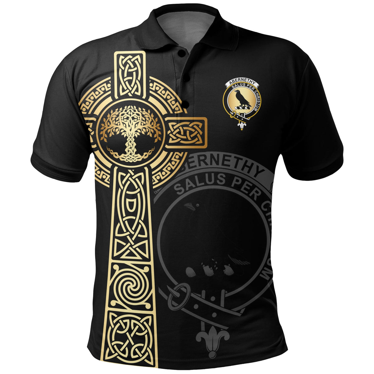 Abernethy Clan Unisex Polo Shirt - Celtic Tree Of Life