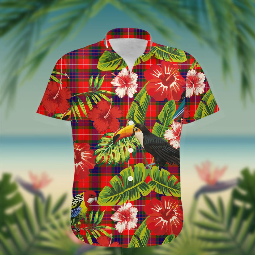 Abernethy Tartan Hawaiian Shirt Hibiscus, Coconut, Parrot, Pineapple - Tropical Garden Shirt