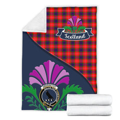 Abernethy Tartan Crest Premium Blanket - Thistle Style