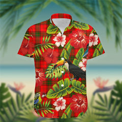 Adair Tartan Hawaiian Shirt Hibiscus, Coconut, Parrot, Pineapple - Tropical Garden Shirt