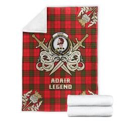 Adair Tartan Gold Courage Symbol Blanket