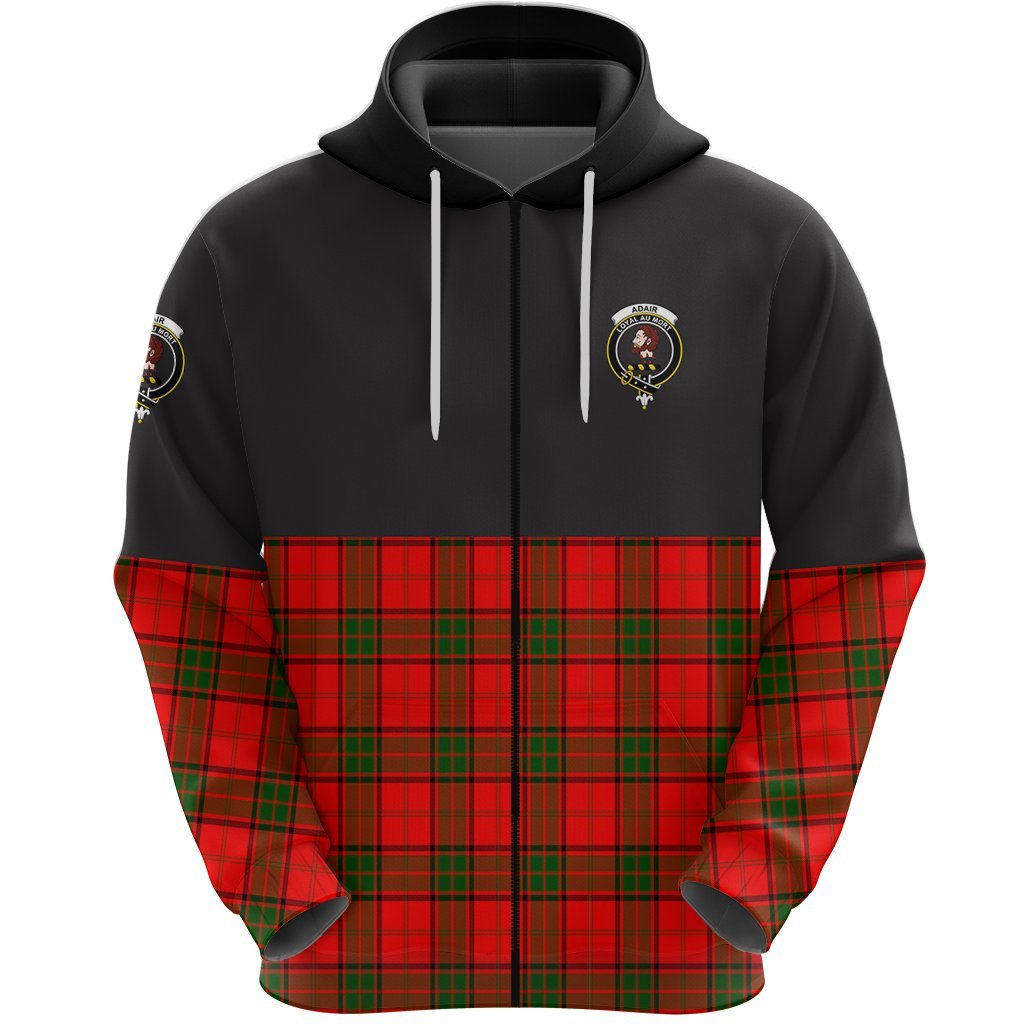 Adair Clan Half Of Tartan Zipper Hoodie