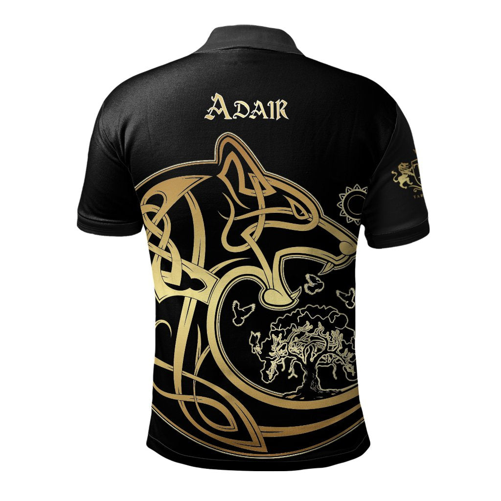 Adair Clan Polo Shirt Viking Wolf