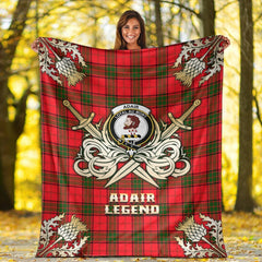 Adair Tartan Gold Courage Symbol Blanket