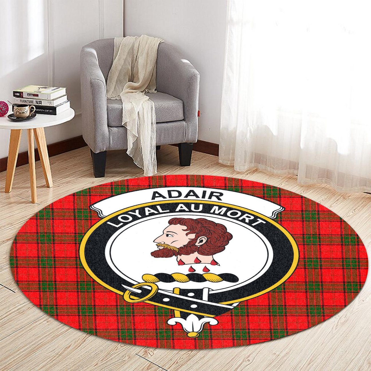 Adair Tartan Crest Round Rug