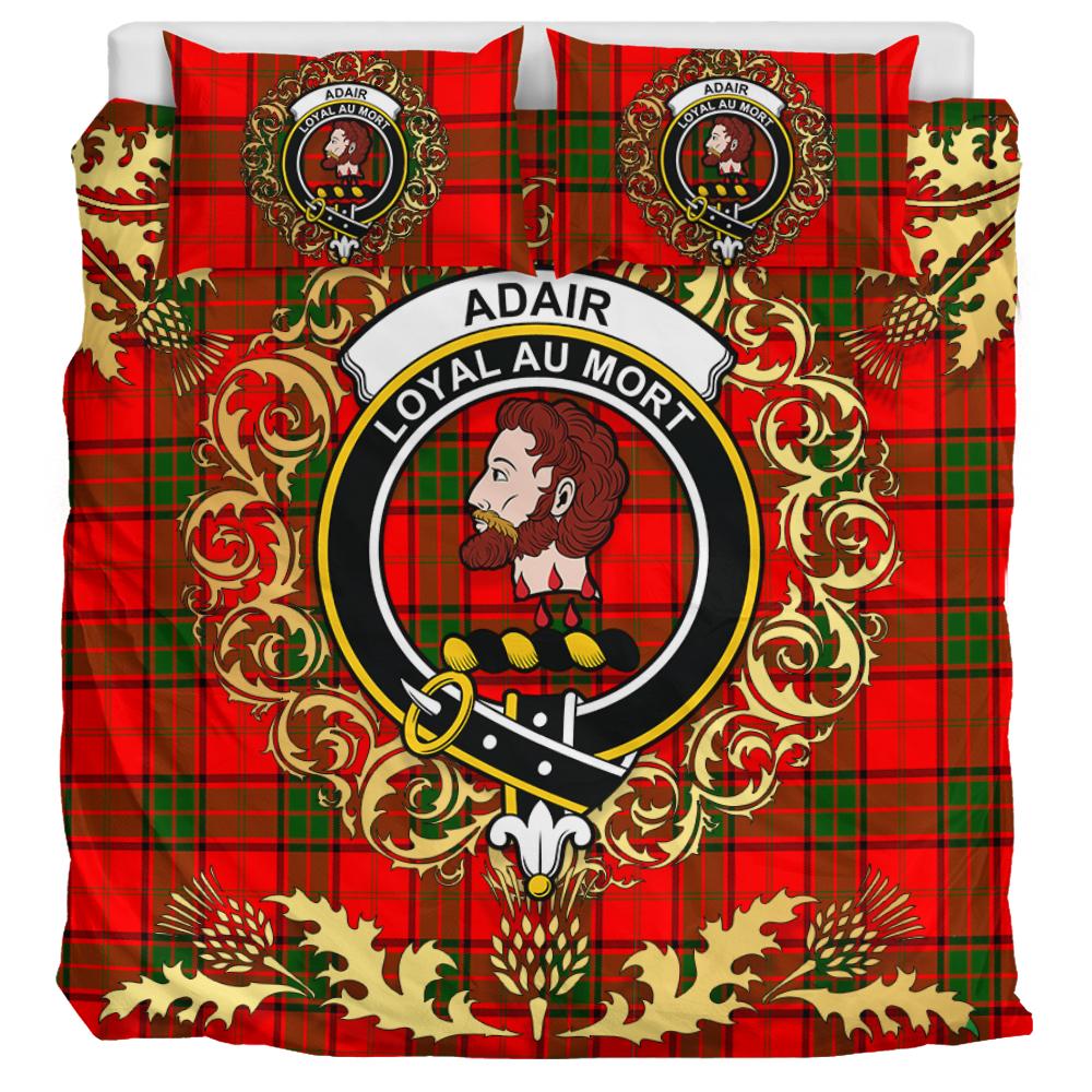 Adair Tartan Crest Bedding Set - Golden Thistle Style