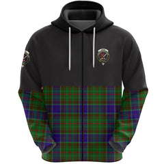 Adam Clan Half Of Tartan Zipper Hoodie