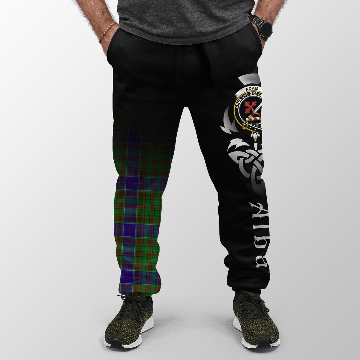 Adam Tartan Crest Jogger Sweatpants - Alba Celtic Style