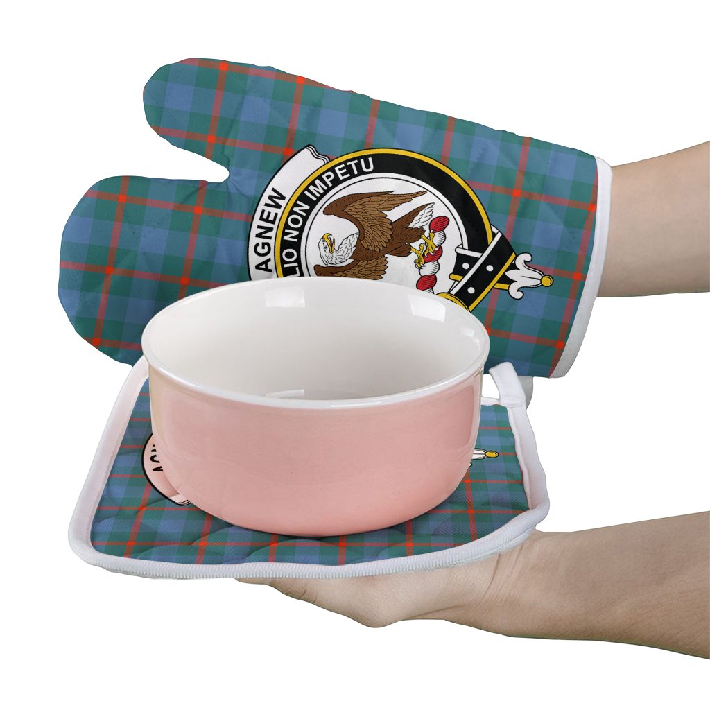 Agnew Ancient Tartan Crest Oven Mitt And Pot Holder (2 Oven Mitts + 1 Pot Holder)