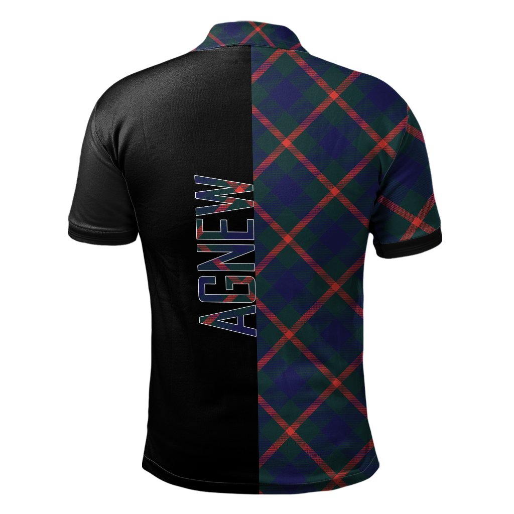 Agnew Modern Tartan Polo Shirt Half of Me - Cross Style