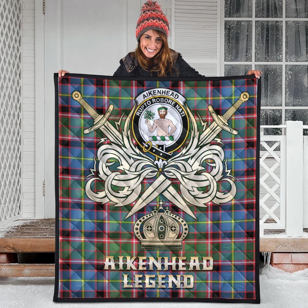 Aikenhead Tartan Crest Legend Gold Royal Premium Quilt