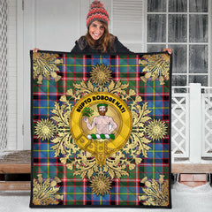 Aikenhead Tartan Crest Premium Quilt - Gold Thistle Style