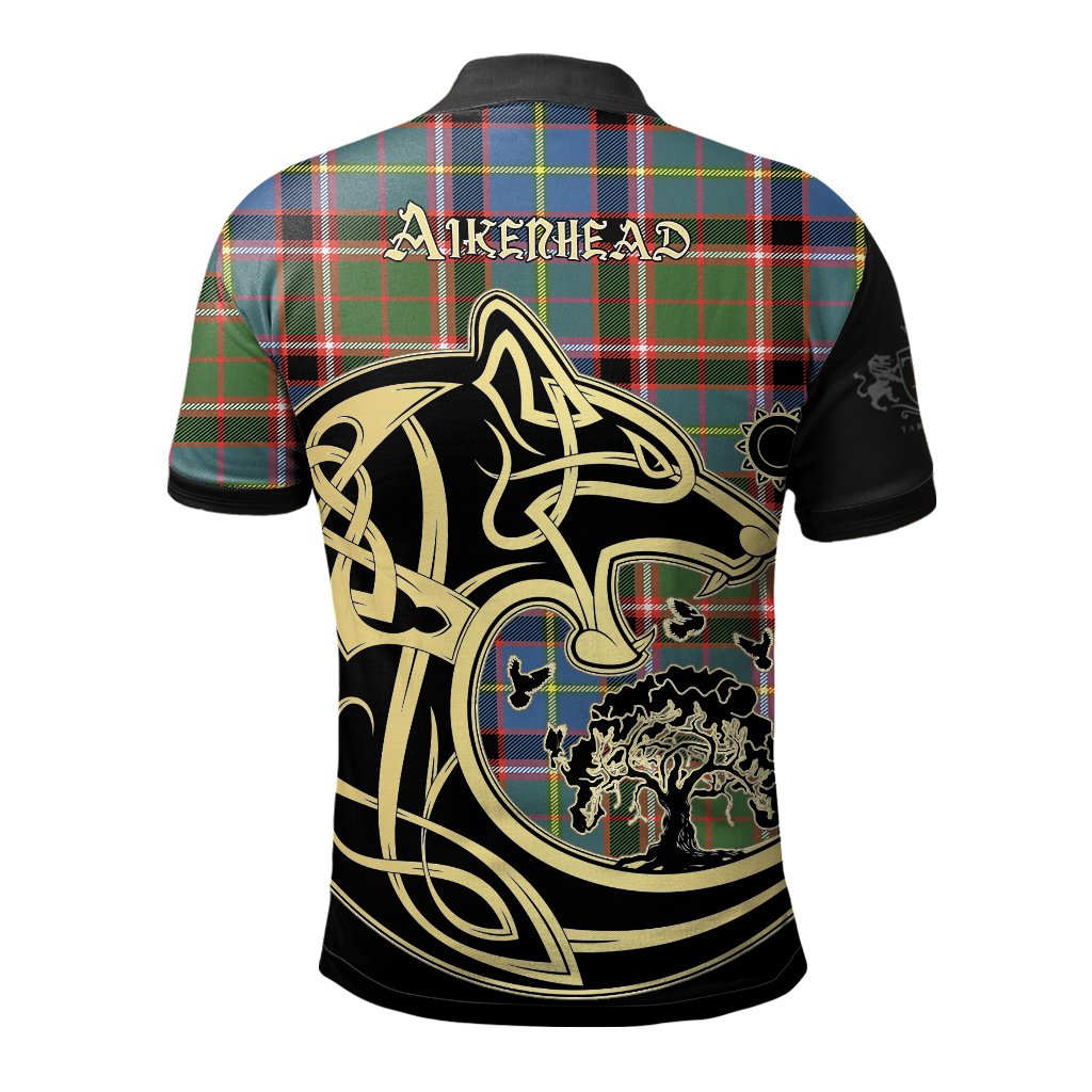 Aikenhead Tartan Polo Shirt Viking Wolf